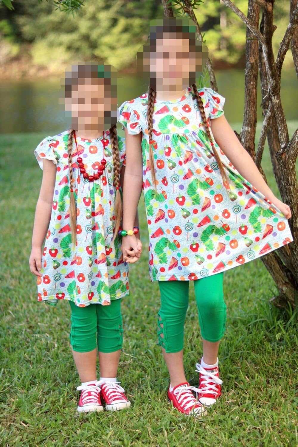 Toddler Little Girls Spring Summer The Very Hungry Caterpillar Baby Girl Short Sleeve Dress for 1-8 Years - Image 2