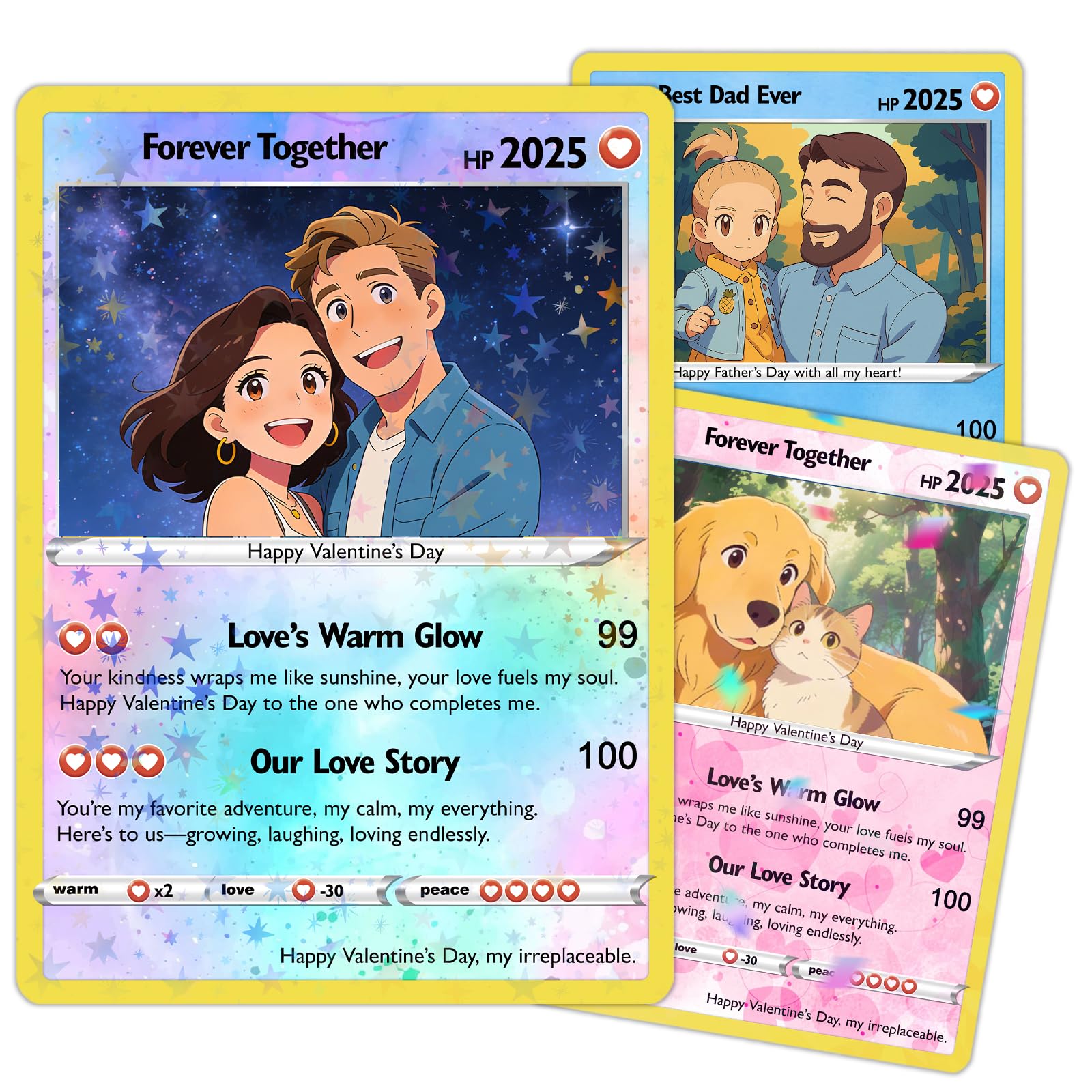 Custom Poke Card with Photo, Name & Text - Personalised Poke Portrait Card - Birthday Anniversaries Wedding Gifts Style3