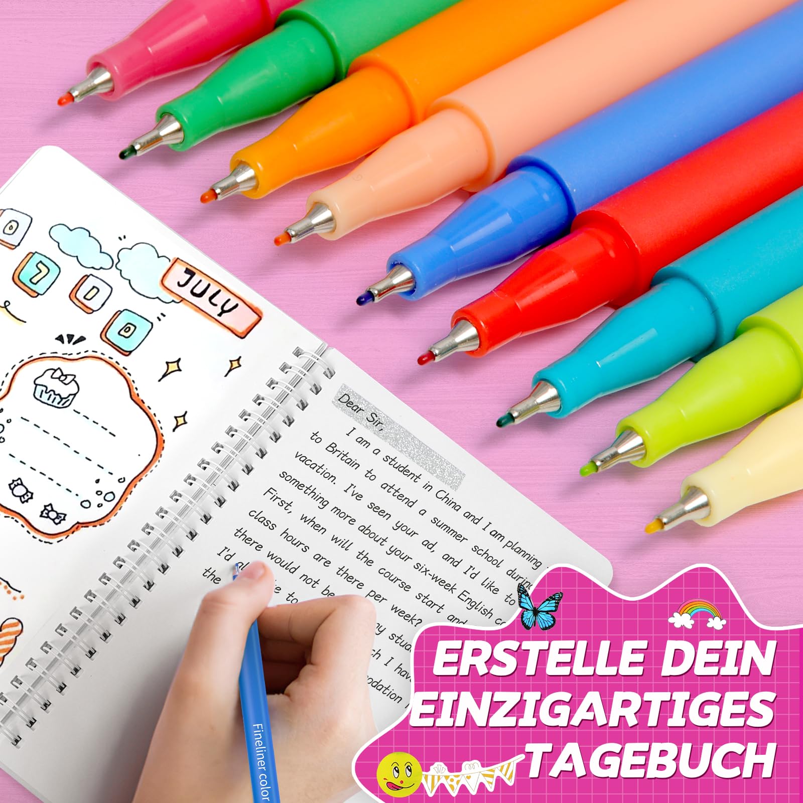 2-Pack Mega DIY Tagebuch Set Mädchen, Tagebuch Geschenk ab 8 9 10 11 12 13 14 Jahre Mädchen, Schulsachen und Scrapbook Set für Teenagermädchen, Kreative Geschenke für 8-14 Jahre Teenagermädchen