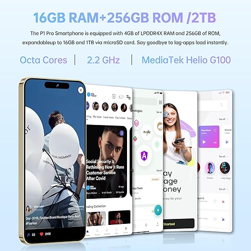 Miniatura 6 de OUKITEL P1 Pro teléfono celular desbloqueado Android 15-6.7 pulgadas FHD+ AMOLED 120Hz pantalla teléfonos Android desbloqueados, 16GB+256GB2TB 50MP