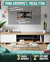 Vista 1 de ECHOGEAR Ocultador de cable de TV – Kit de gestión de cables mini en pared de 2.5 pulgadas, corrector de cables para televisores montados