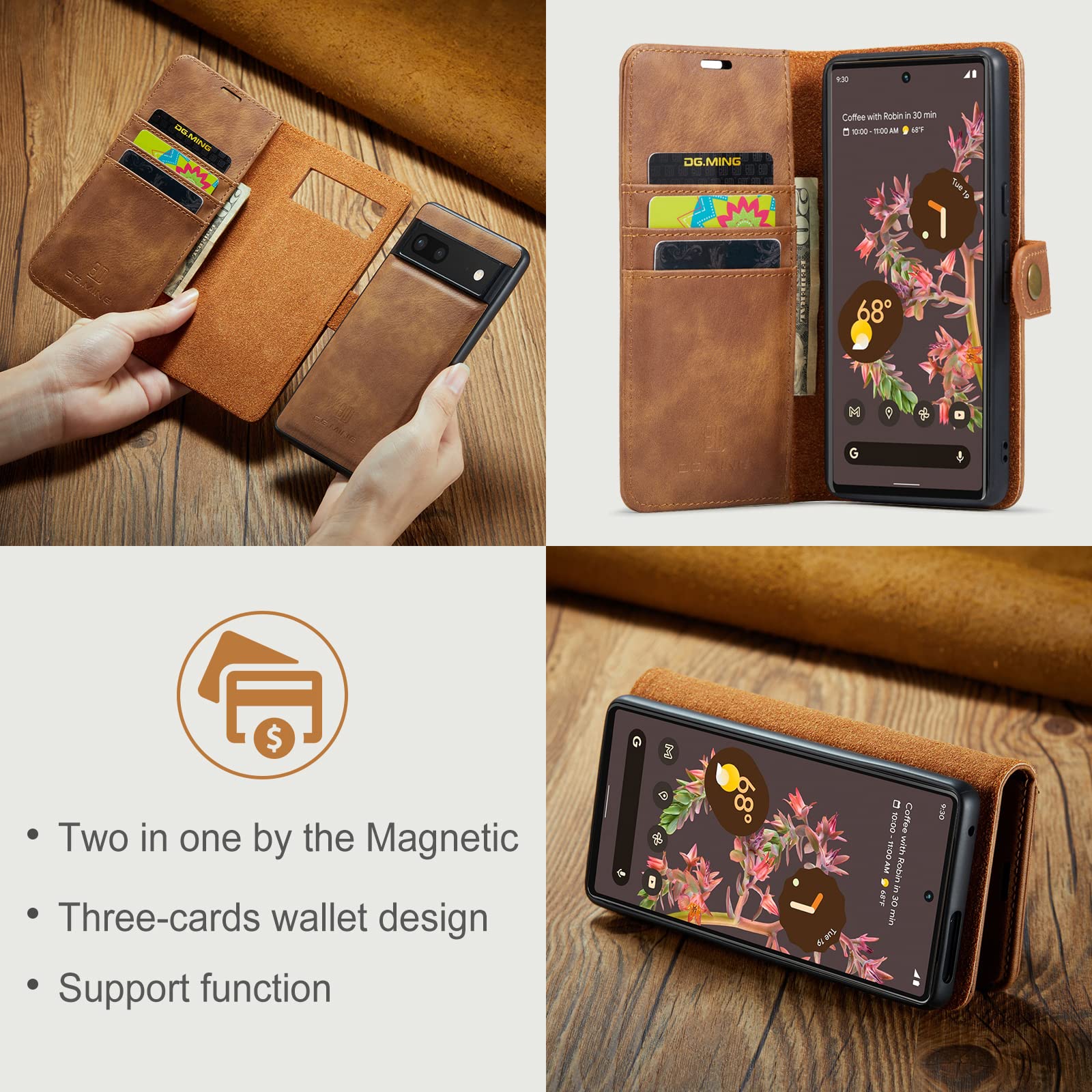 Pour Google Pixel 4a - Fermeture magnétique invisible PU Cuir Pour Google Pixel 4a - Fermeture magnétique invisible PU Cuir