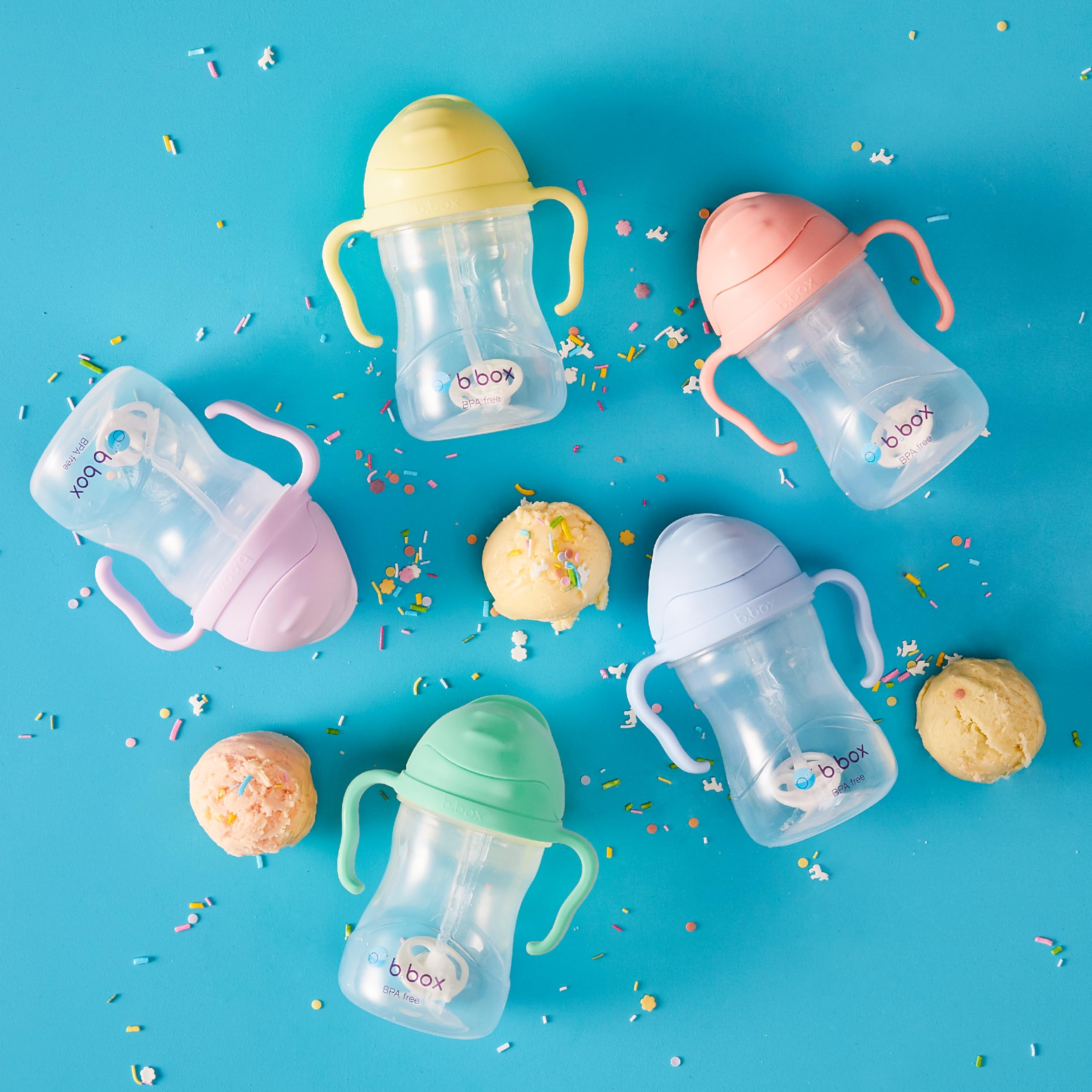 b.box Tasse d'Apprentissage Bébé | Pour Boire Quel que Soit l'Angle | Couvercle Rabattable, Gobelet avec Paille, Prise en Main Facile | Sans BPA, Passe au Lave-Vaisselle | Dès 6 Mois | 240 ml
