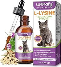 L-Lysine for Cats – Liquid L-Lysine Supplement for Cats and Kittens 60 ml, Immune Support and Respiratory Wellbeing, Chicken Flavour