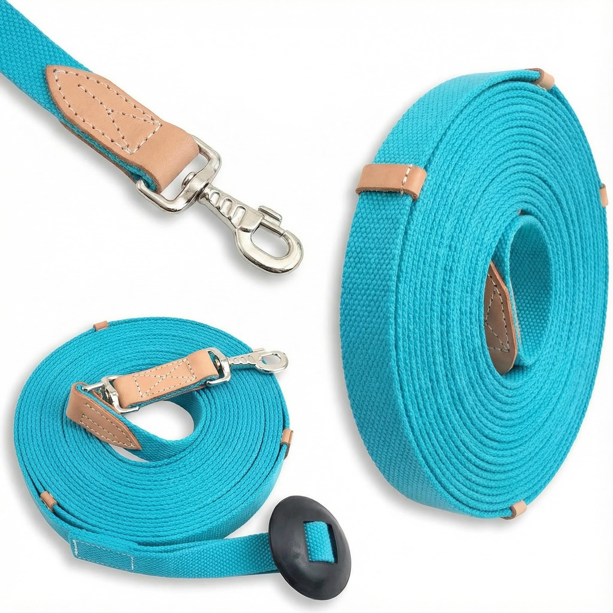 Southwest Equine - Almuerzo de algodón plano con cierre de perno y tope de goma, 89 cm, 35', Turquoise