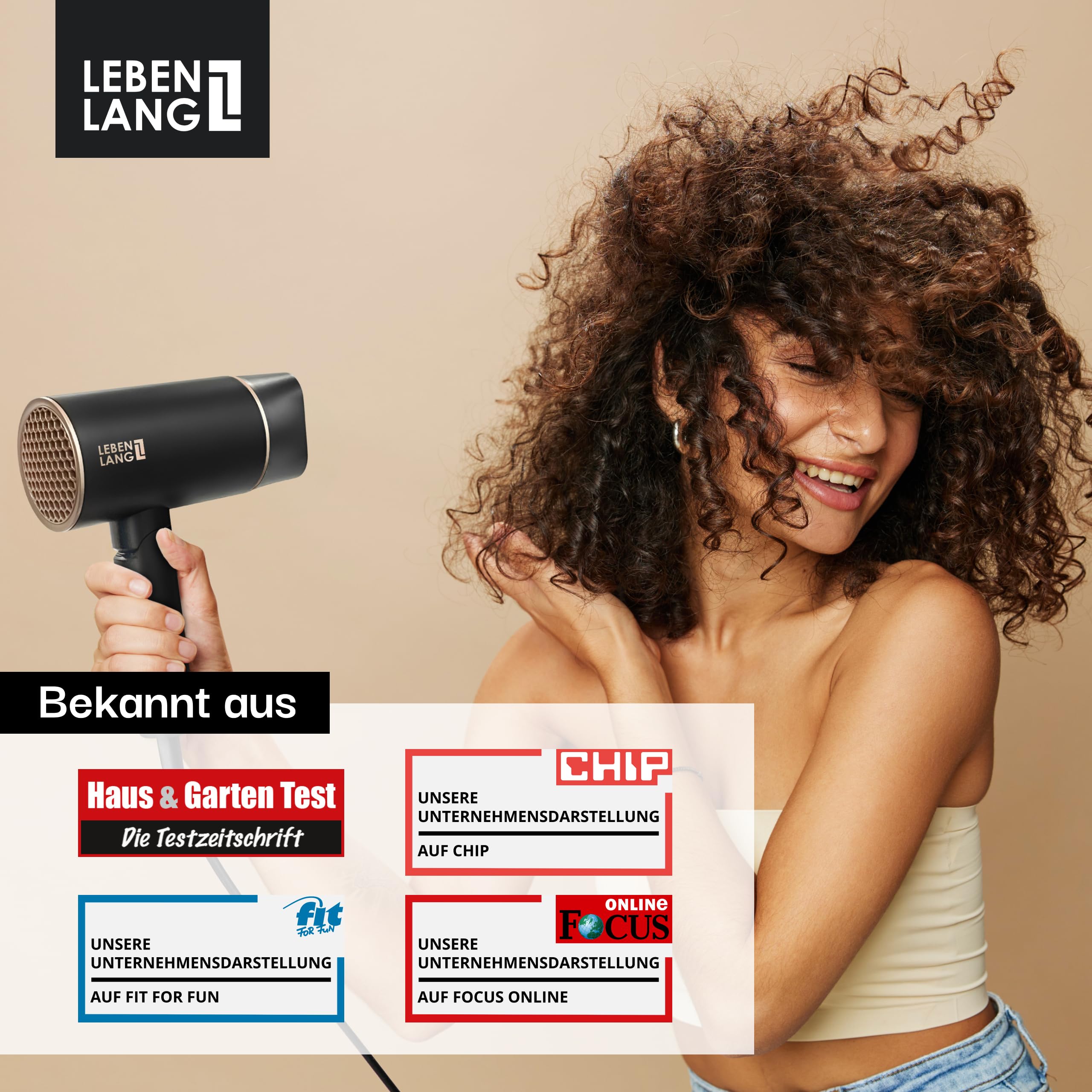 LEBENLANG Föhn Haartrockner Ionen 2100W - Anti-Spliss mit Kaltluft Modus | Reisefön klappbar klein & Zubehör | Reise Hair Dryer Ion Fön Haarföhn Haarfön Reiseföhn fohnen Haar trocken Föhne Airdryer