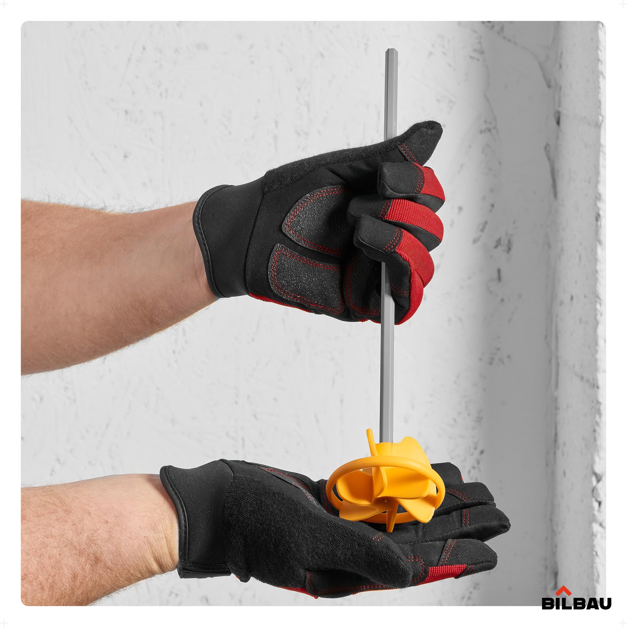 BILBAU Mélangeur de peinture, agitateur HEX pour perceuse, 74 mm x 350 mm, mélangeur PVC pour peintures, vernis, colles, résines, pour les travaux de rénovation