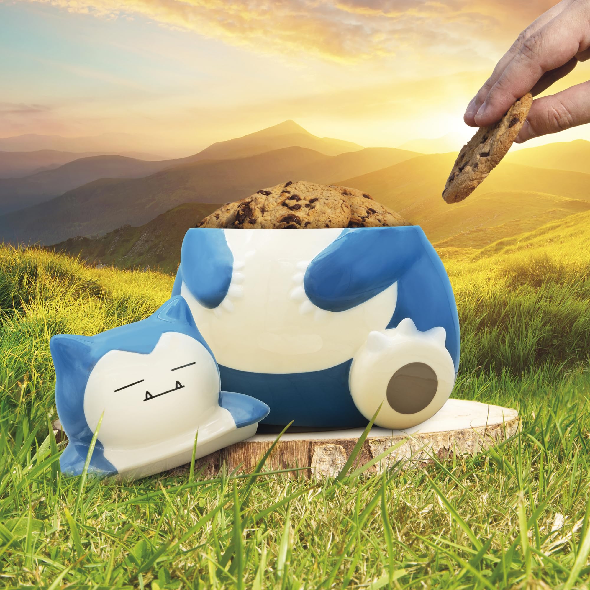 ABYSTYLE Pokémon Snorlax - Barattolo per biscotti in ceramica, 18 x 13,5 x 15,5 cm, decorazione per la cucina, contenitore ermetico per alimenti