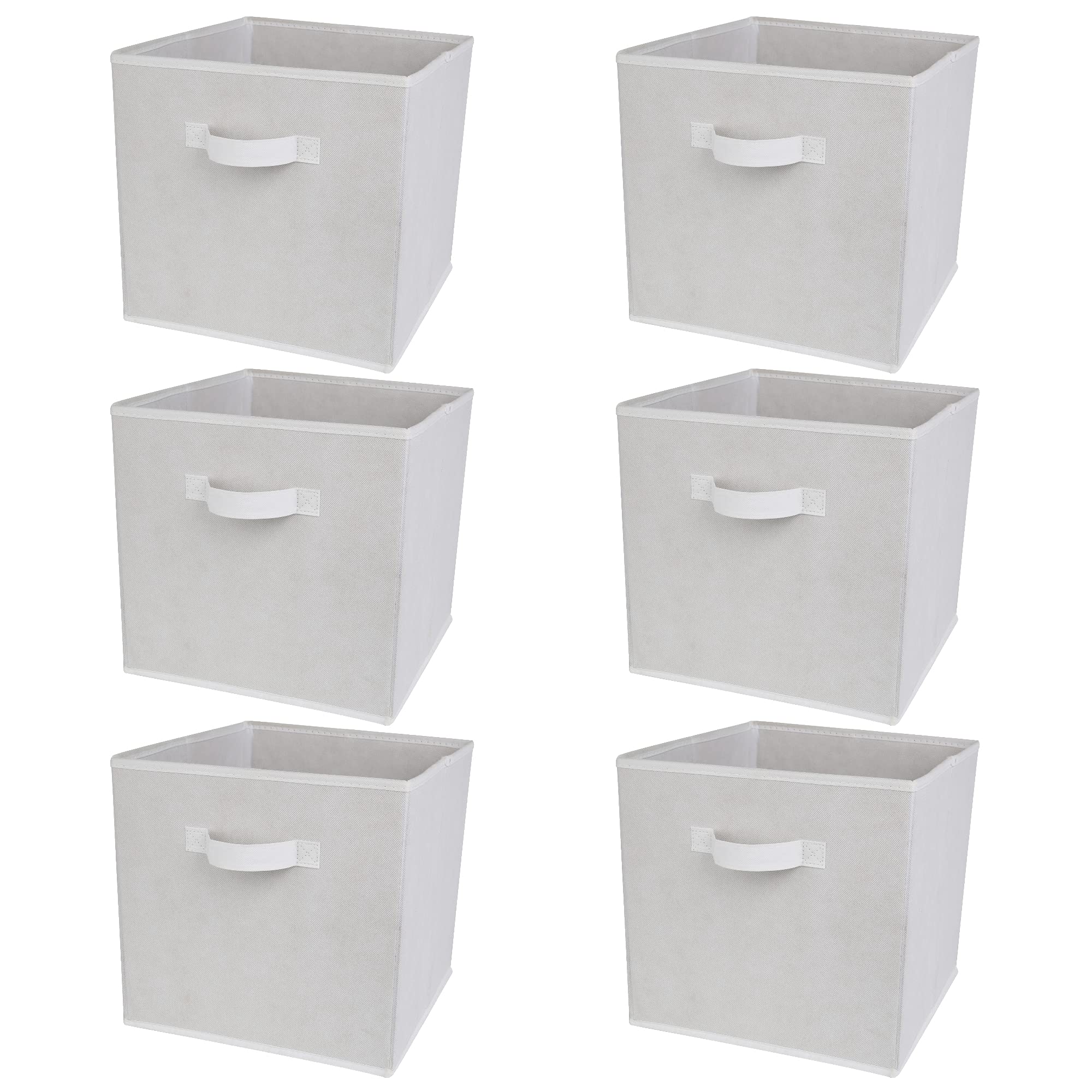 Charles Jacobs 6 White Drawers White Fabric Drawers For Cube Storage Units - 6 Drawer Set