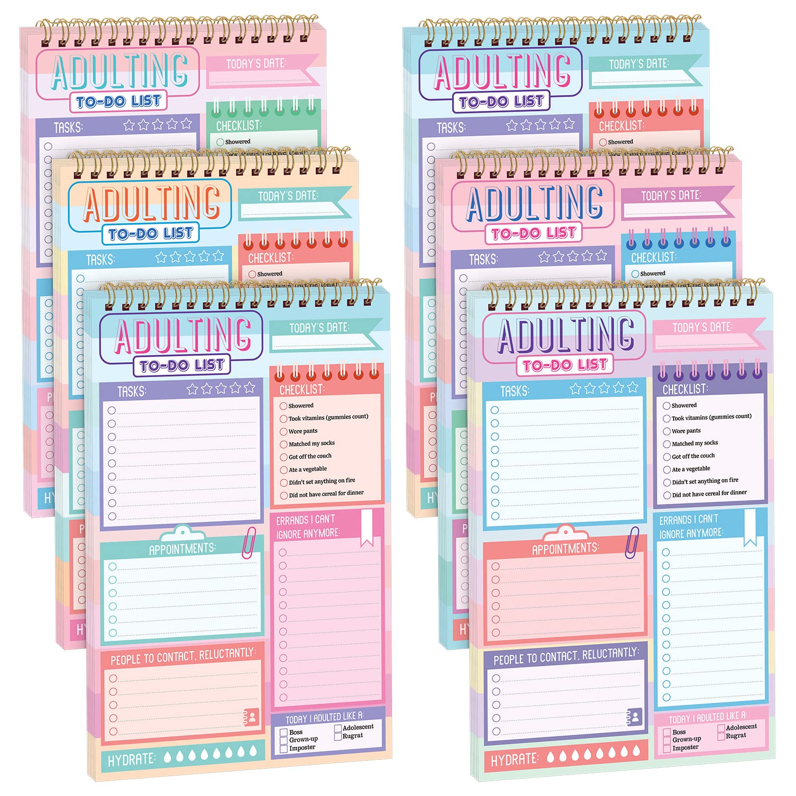 Glenmal 6 Pack to Do List Notepad Undated to Do List Notebook Daily Planner Notepad 180 Sheets for Adult Student Office School Home Supplies 7.8 x 5.2