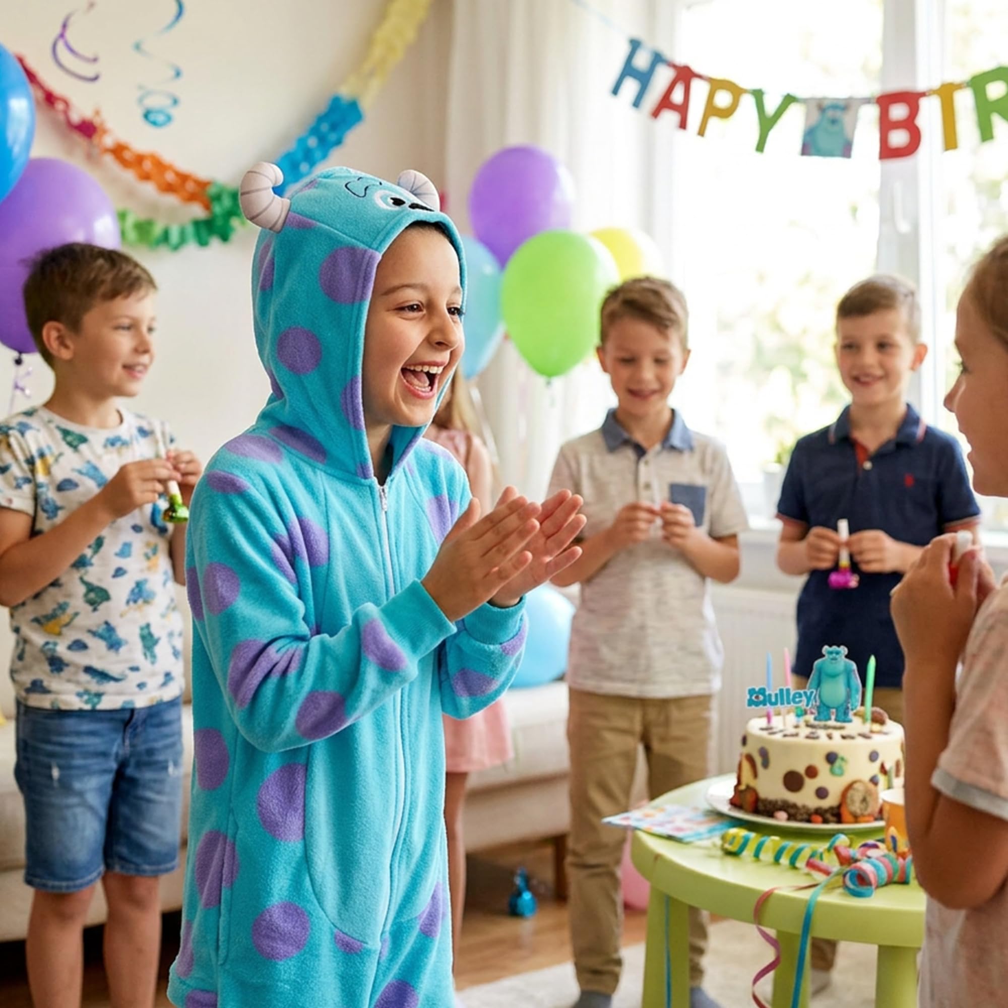 Sincere Party Disfraz de monstruo azul para niños, mono de animal cálido y suave para niños unisex