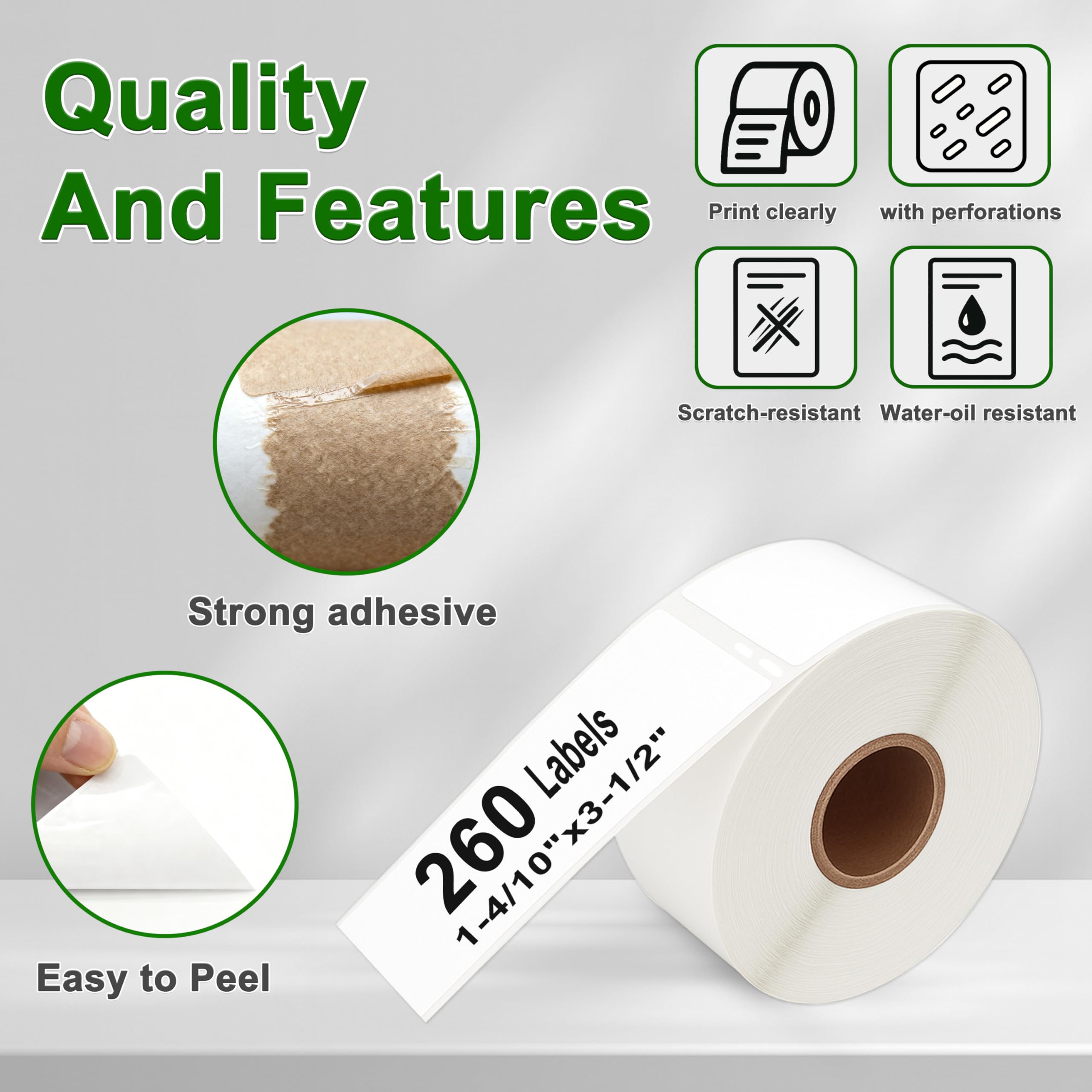10 Rollen 99012 RFID Etiketten 36 x 89 mm für Dymo LabelWriter 550 | Ersatz für S0722400 mit RFID Chip und 260 Etiketten je Rolle kompatibel mit Dymo LabelWriter 550 Druckern
