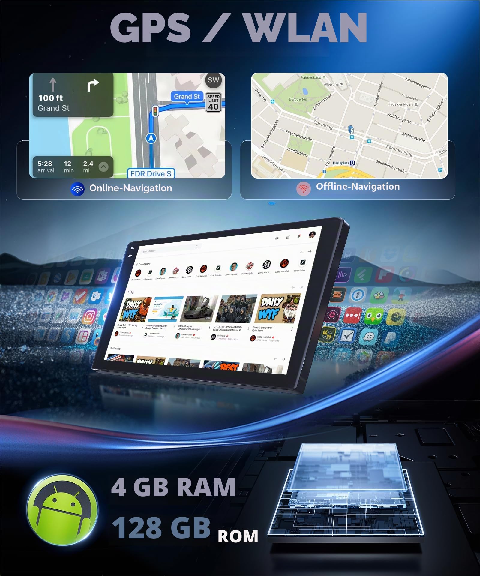 4G 128G Android 15 VECHTEL 9" Autoradio für Renault Dacia Logan 2 Sandero B52 2012-2019 mit Carplay Android Auto Wireless,1280 * 720,Touchscreen Bluetooth RDS/FM Radio,WiFi Navi/AHD Rückfahrkamera