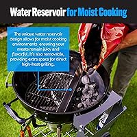 Vista 7 de SnS Grills Patented Slow ‘N Sear® Deluxe Insert - Stainless Steel Charcoal Basket with Removeable Water Reservoir for Low ‘N Slow Smoking & Charcoal