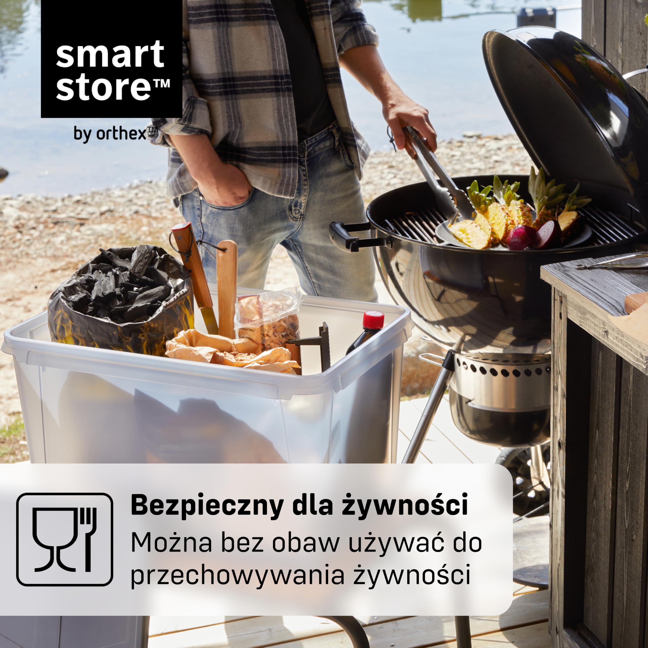 SmartStore Pojemnik z Pokrywą 13 L I Zestaw 7 szt. Sztaplowalny I 40 x 30 x 20 cm I Wodoodporny, Pyłoszczelny I Garaż Piwnica Strych I Made in Sweden, 10 Lat Gwarancji
