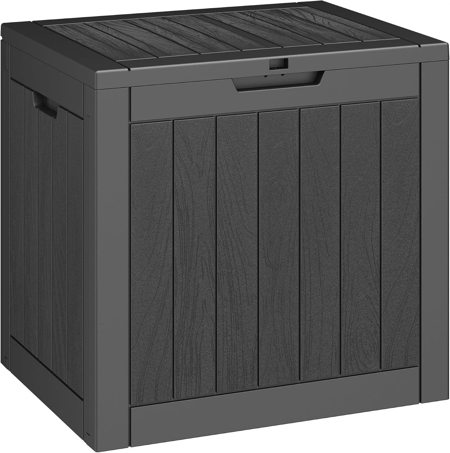 Baulera Exterior Impermeable 130L para Almacenaje Terraza, Rayado Negro