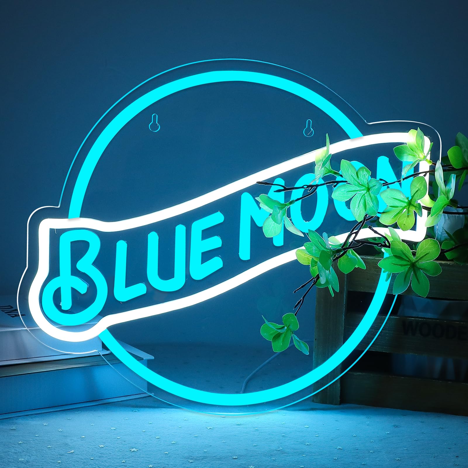 BLUE MOON LEDサインポップ JFLLamp Blue Moon Neon Signs for Wall Decor Neon Lights for