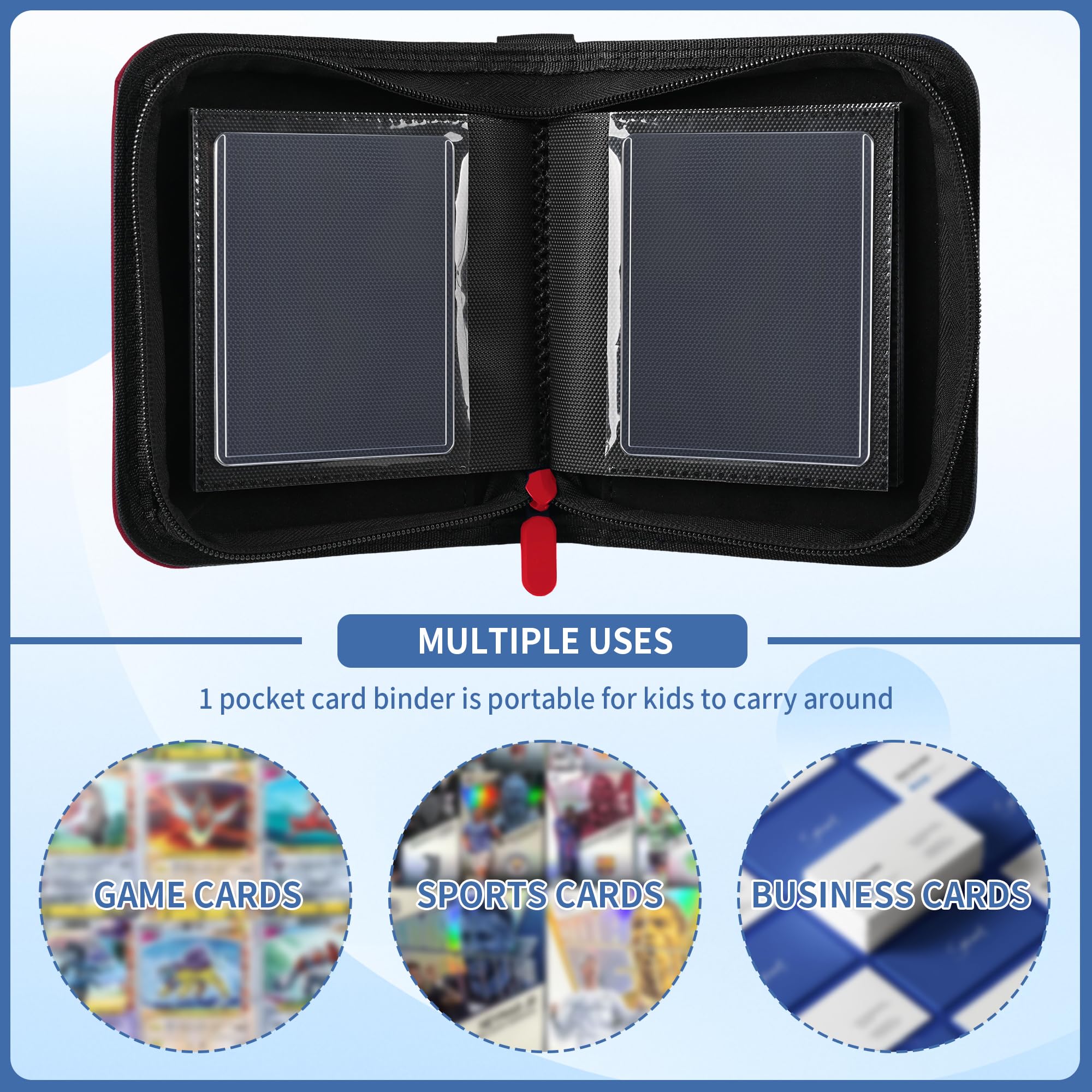 Carpeta de 1 bolsillo con 40 bolsillos, un bolsillo, mini álbum de tarjetas intercambiables, carpeta de tarjetas pequeñas de cuero de diamante para cargadores superiores rígidos de 3 x 4