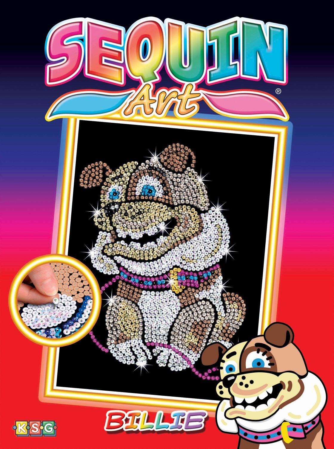 Sequin Art1501 Red Billie Bulldog Craft Art
