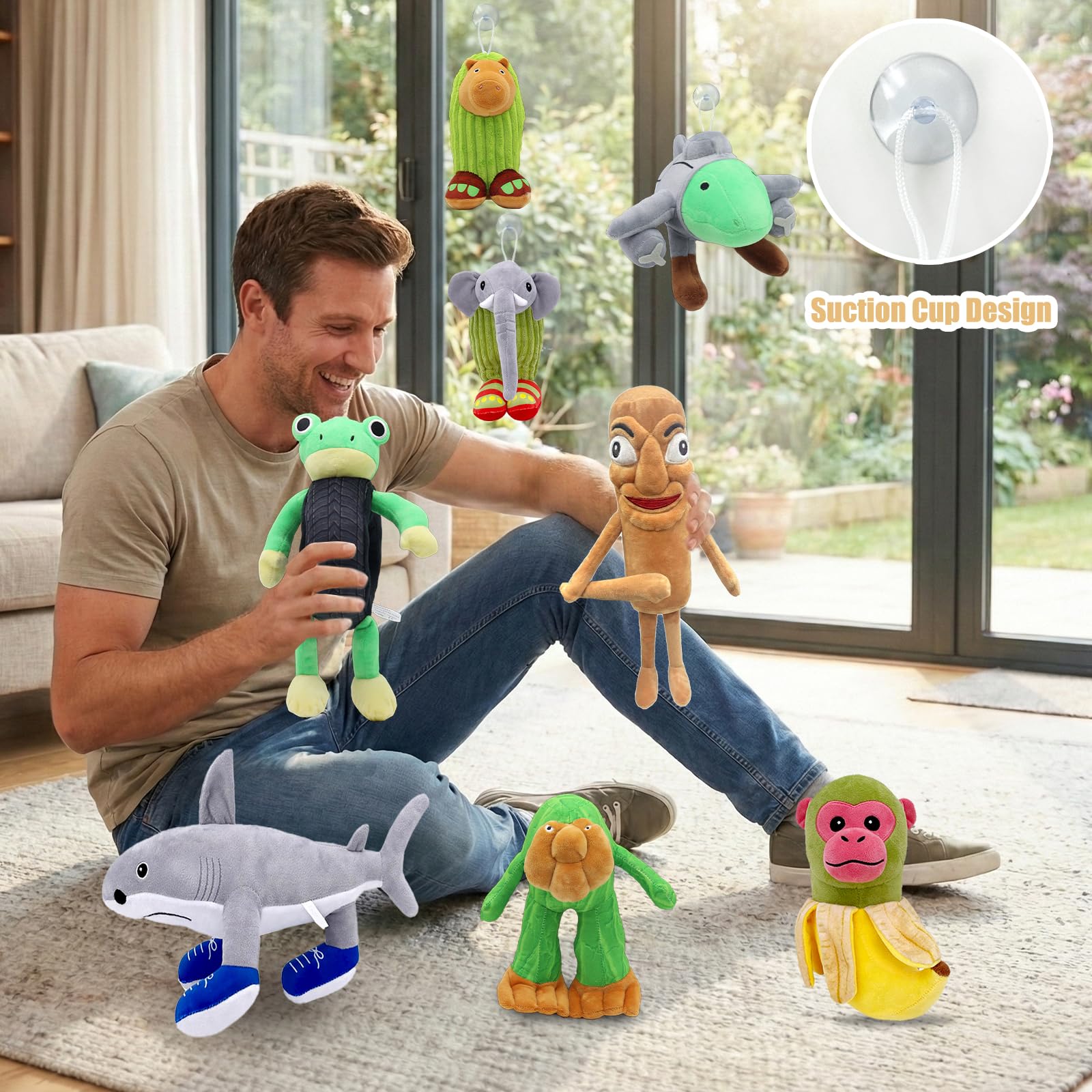 Peluche Italian Brainrot, Juguete de Peluche Tung Tung Tung Sahur, 8 Piezas Juego de Personajes Toys, Animales de Peluches, Regalos para Fanáticos Adulto y Adulto