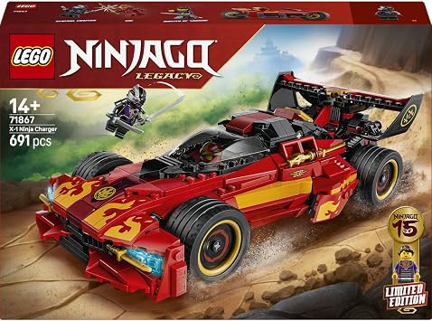 LEGO NINJAGO X-1 Ninja Turbo Otomobil 15. Yıl Dönümü 71867-14 Yaş ve Üzeri Kız ve Erkek Çocuklar için 3 Minifigür İçeren Yaratıcı Oyuncak Yapım Seti, Dekoratif Oyuncak Araba Hediye Fikri (691 Parça)