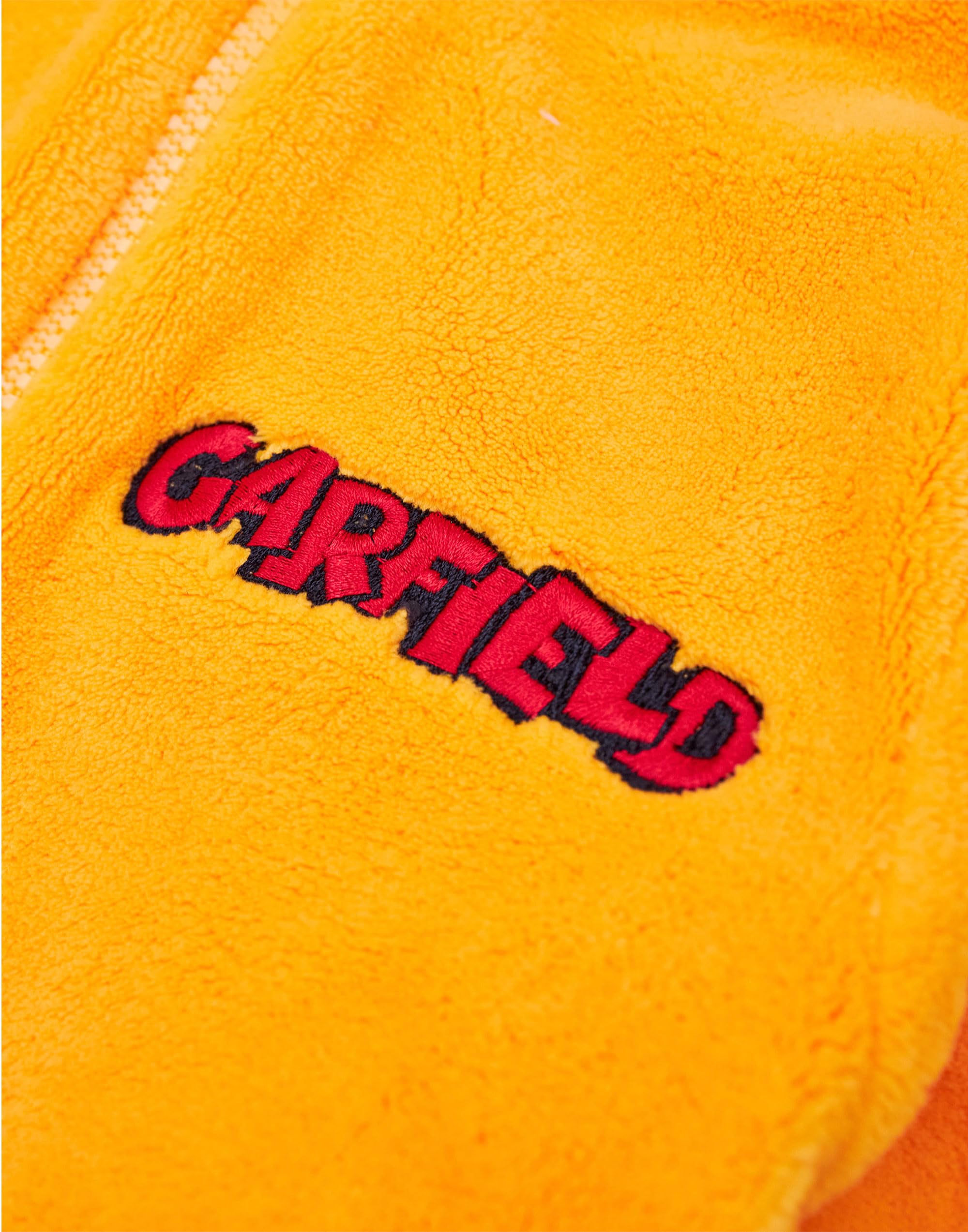 Garfield Mono para Adultos | Pijama Entero en Naranja para Hombres y Mujeres | Mono de Dormir con Cremallera, Capucha y Cola 3D | Traje de una Pieza de Gato de Dibujos Animados Ropa de Estar