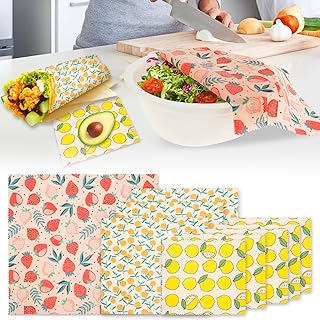 Bienenwachstücher für Lebensmittel 3 Größen 100% Natürlich Plastikfrei Ultra Sicher Gesund aus Natürlichem Bienenwachs & Öko Natürlich Bienenwachs Wraps Wachspapier Wachstuch Beeswax Wrap