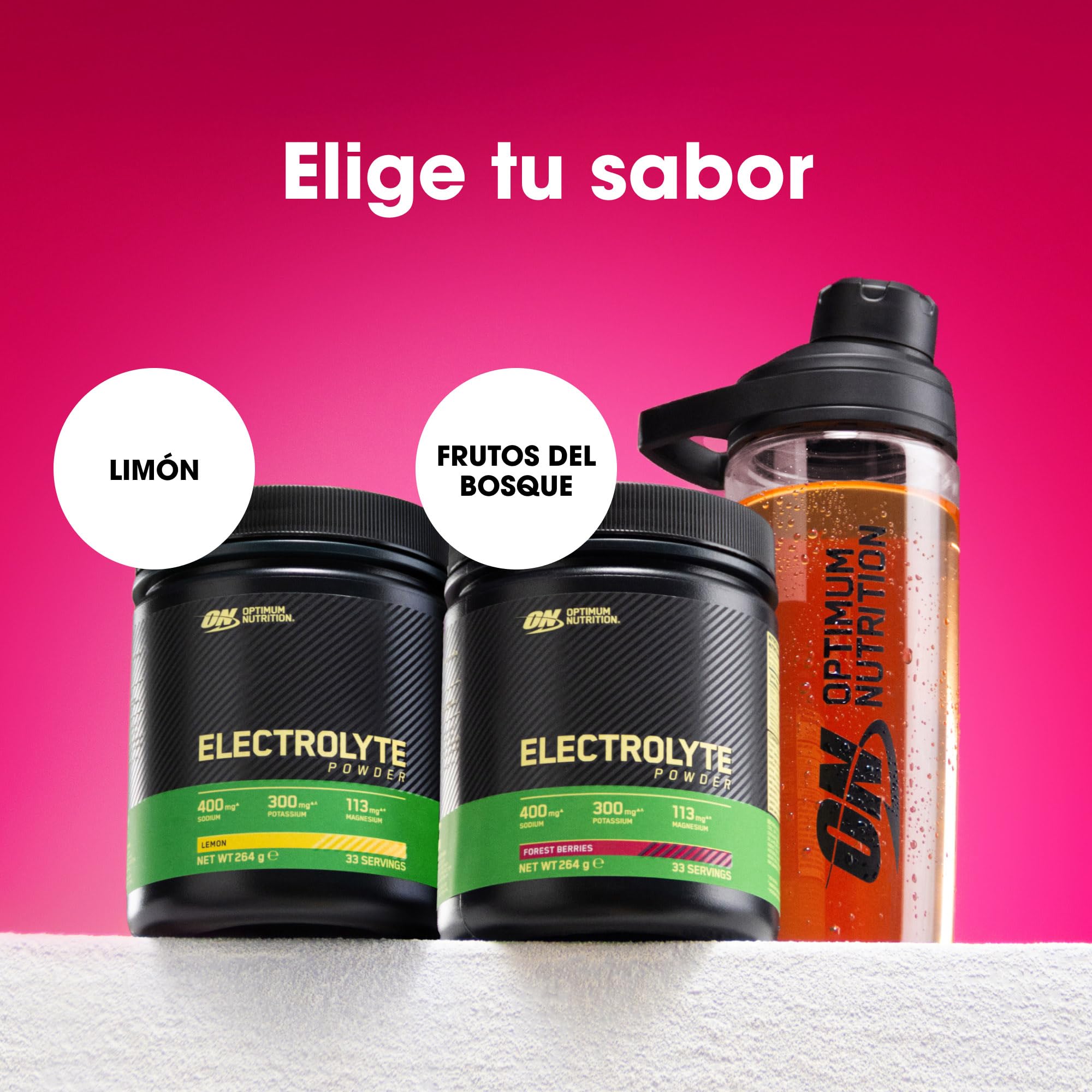 Optimum Nutrition Electrolitos en Polvo, Sabor Frutos del Bosque, Fórmula Lista para Mezclar con Sodio, Magnesio y Potasio para Entrenamientos Intensos, 264 g, 33 Raciones