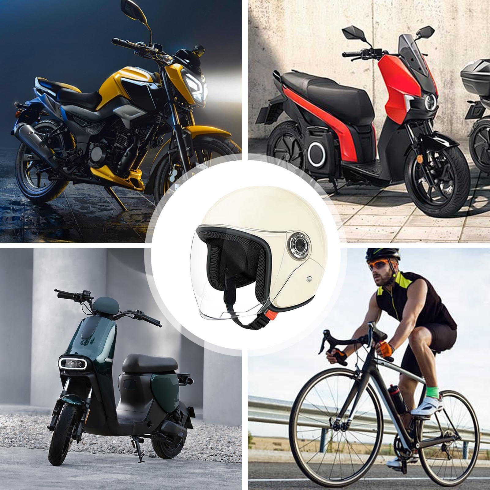 Kask Do Jazdy Motocyklowej | Półtwarzowy Kask Do Jazdy Motocyklowej | Oddychające Ochronne Nakrycie Głowy z Osłoną dla Mężczyzn i Kobiet Dojazdy Outdoor Przygoda | Sportu Komunikacji I Przygody Na