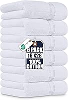 Utopia Towels 6 Pack Premium Hand Towels - 16x28" 100% Ring Spun Cotton, Ultra Soft 600GSM Absorbent for Bathroom, Gym, Spa, White