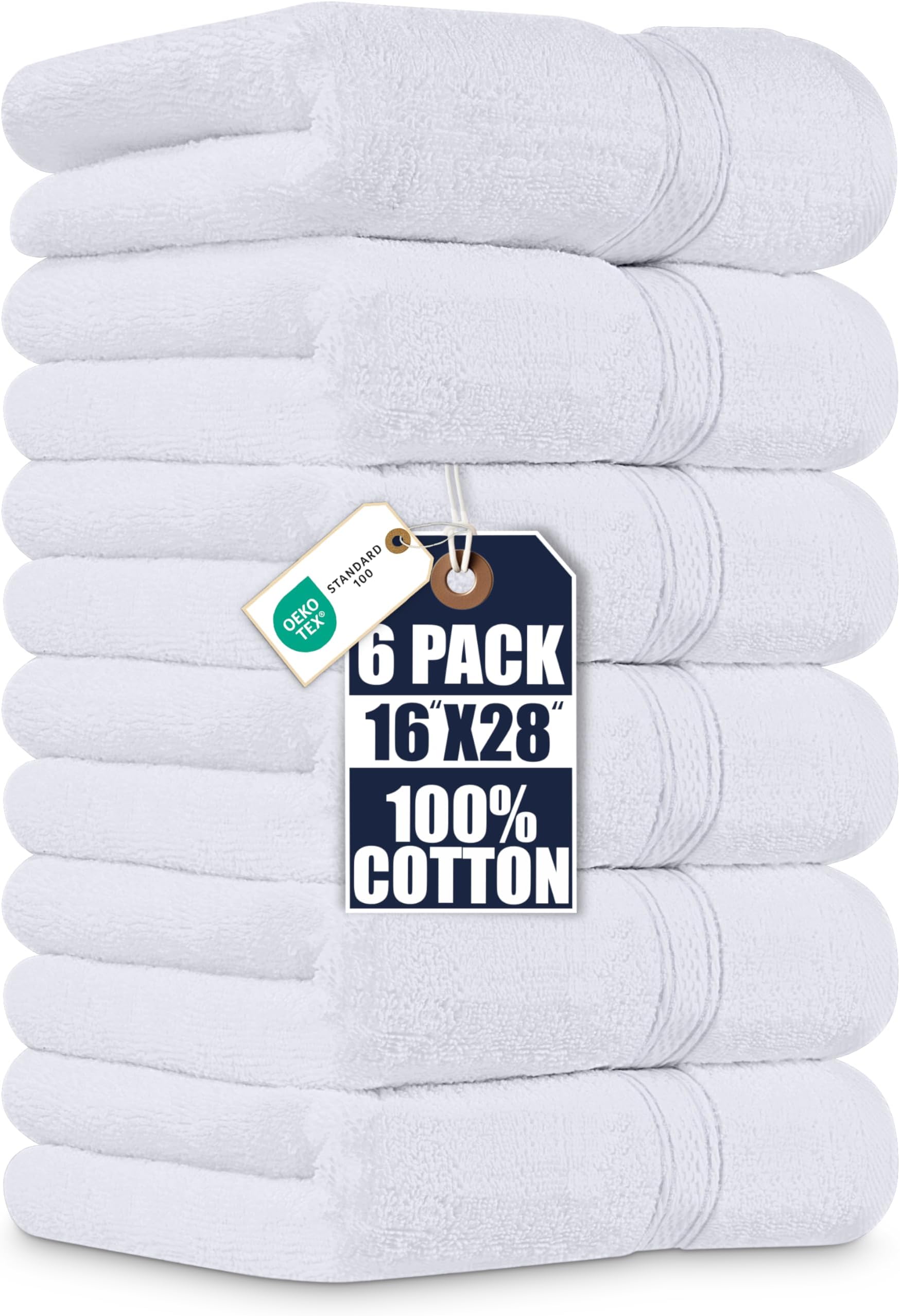 Utopia Towels 6 Pack Cotton Hand Towels, 600 GSM