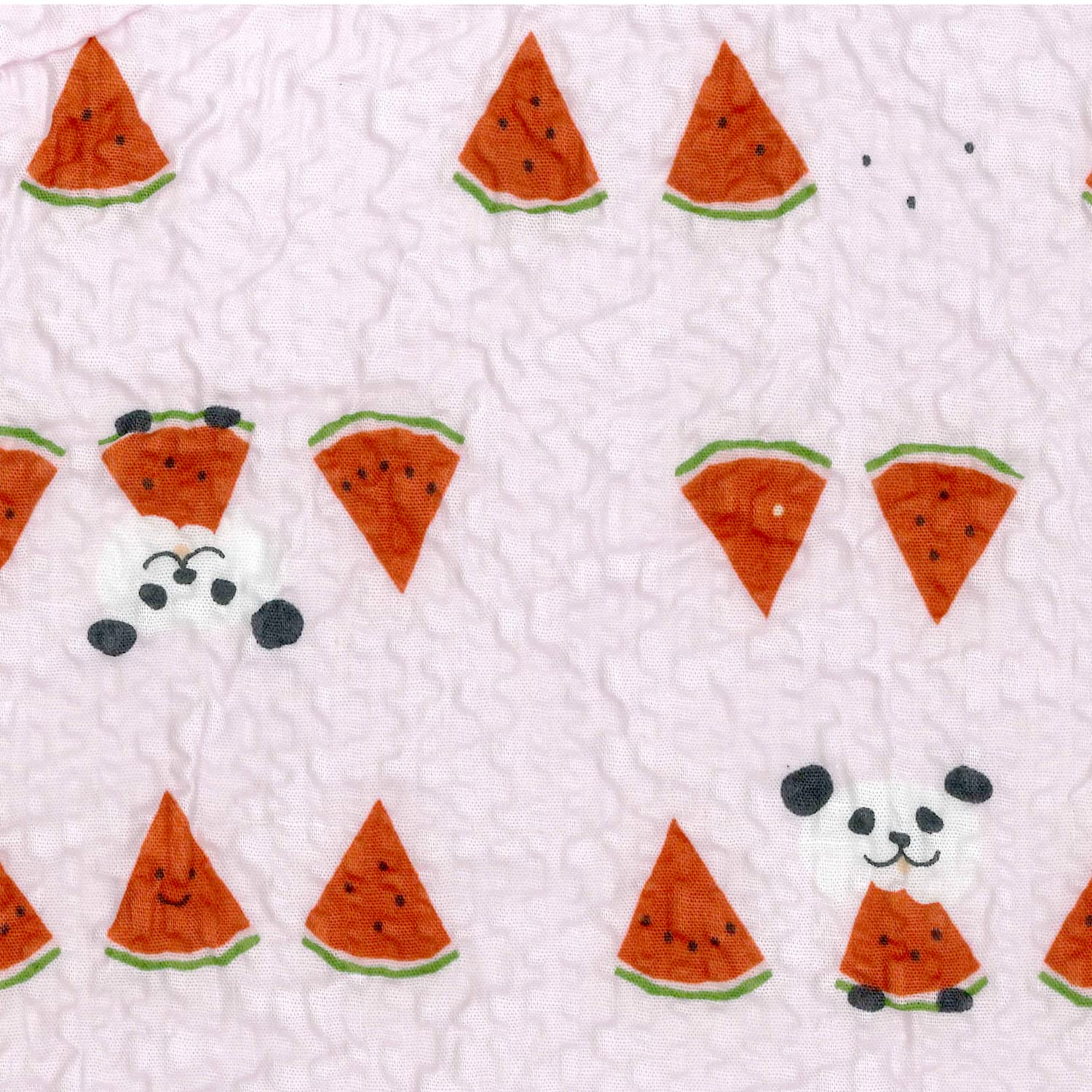 Amazon.co.jp: KIYOHARA こどものえくぼ スイカとパンダ 生地 リップル 綿 100% 約106cm×1.5Mカット Col.P  ピンク ECB-50C : おもちゃ