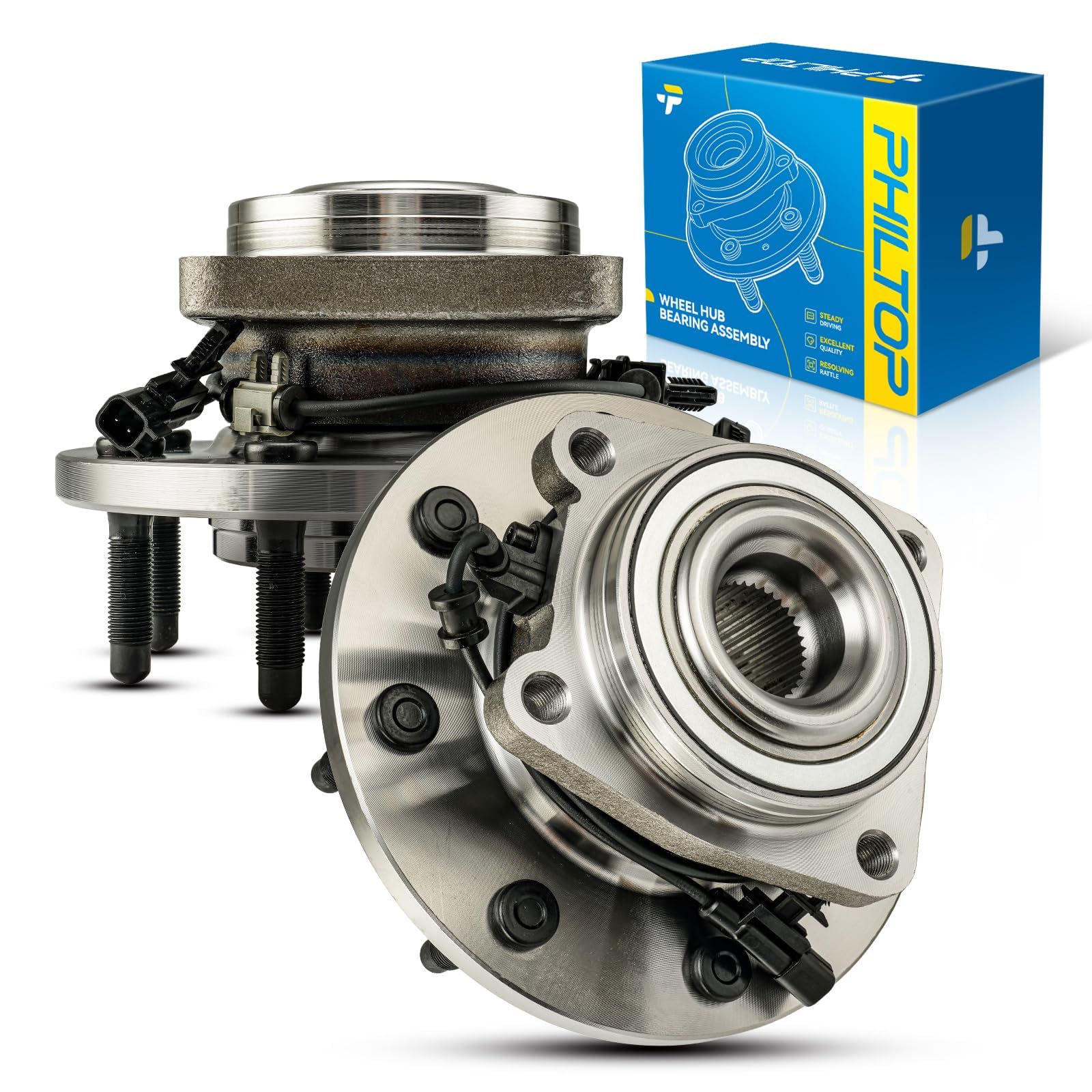 PHILTOP 515145 4WD Front Wheel Bearing Hub Assembly for Silverado 2500 HD