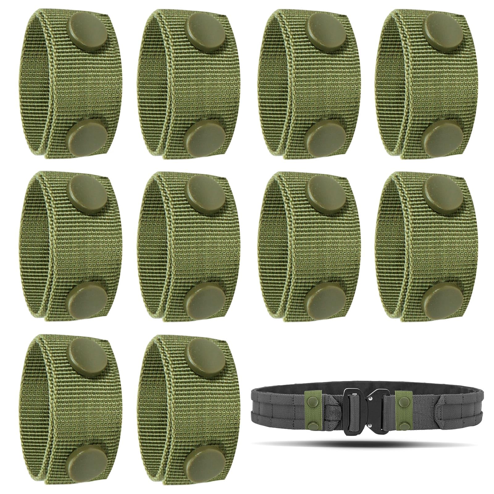 LELE LIFE 10Pcs Duty Belt Keepers, Nylon with Double Snaps for 2.25