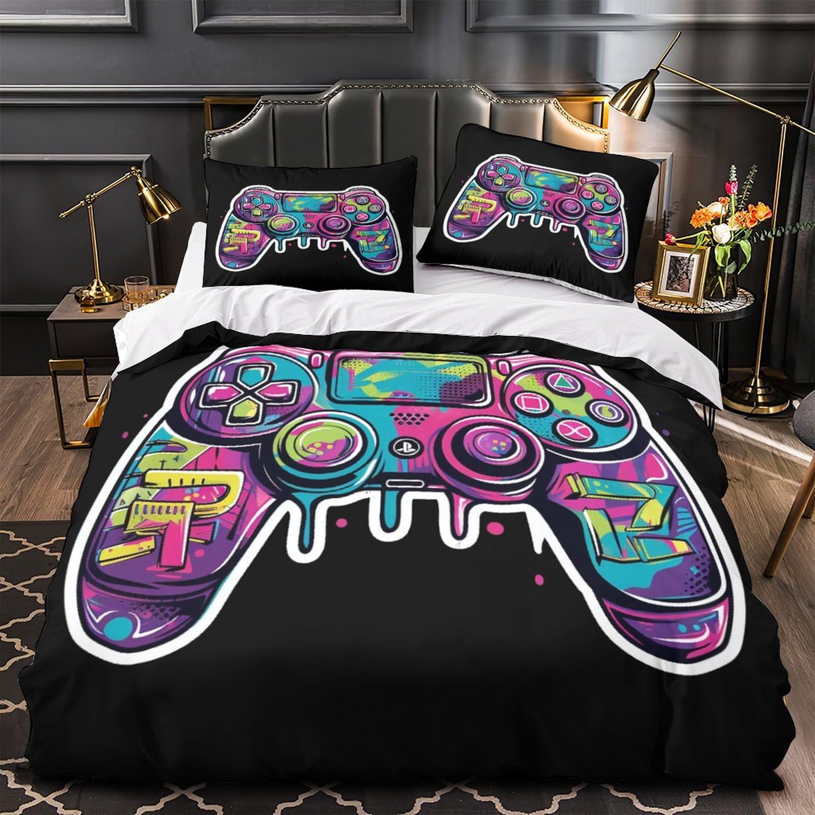 Parure de lit housse couette 3D respirante anti-transpiration gaming
