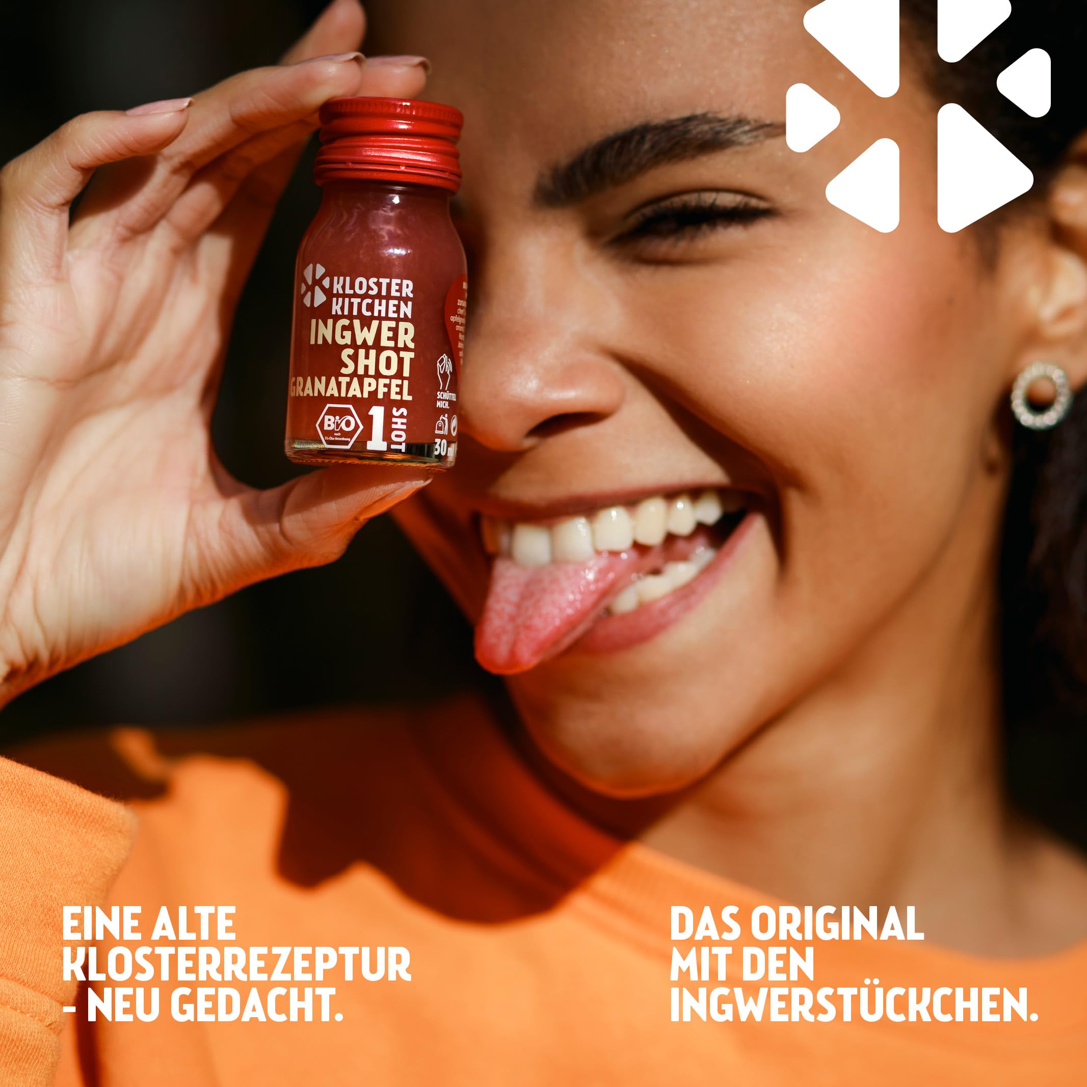 Kloster Kitchen Jengibre Shot 12SHOTS 6 x 360 ml, con trozos de jengibre, vegano