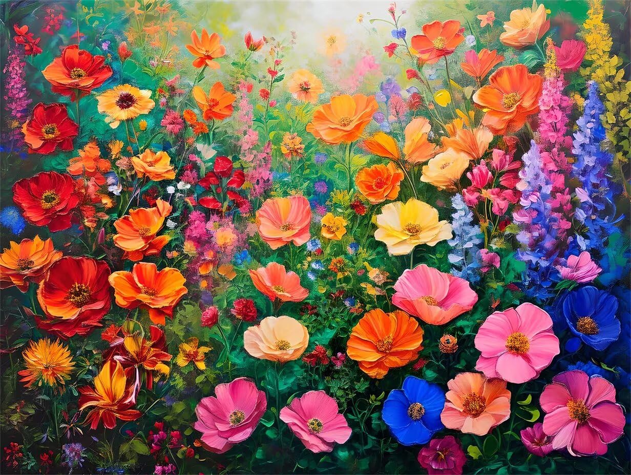 Dipingere con i Numeri Adulti Colorato, Kit di Pittura a Olio su Tela DIY con Pennelli Pittura a Pigmento Acrilico, Paint by Numbers Pianta Disegno, Decora la Casa Regalo 70x90cm (Senza Cornice)-#379k