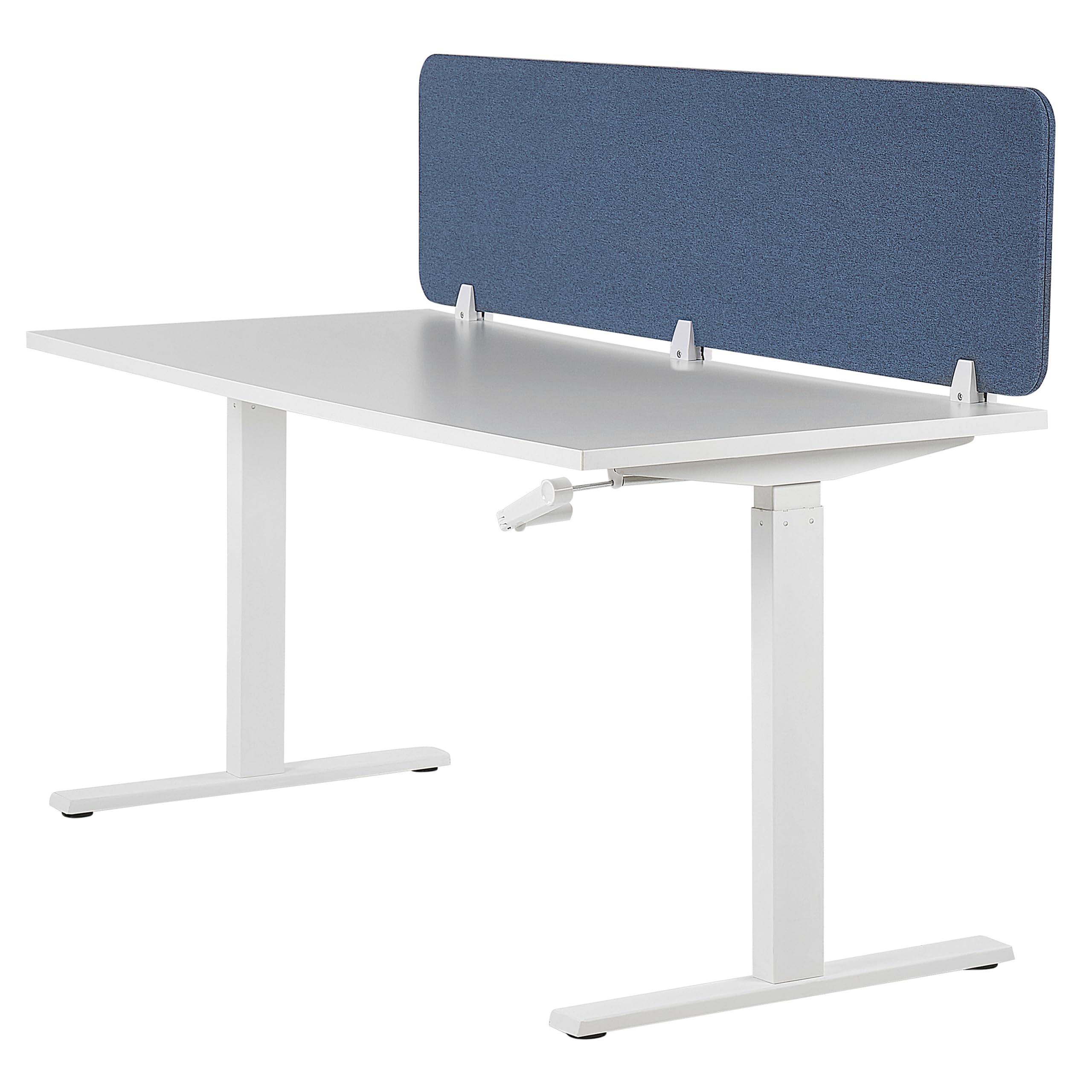 Beliani Séparateur Cloison Acoustique de Bureau et Table Bleu 180 x 40 cm Réduit Le Bruit et Les Distractions Visuelles Idéal pour Le Open Space