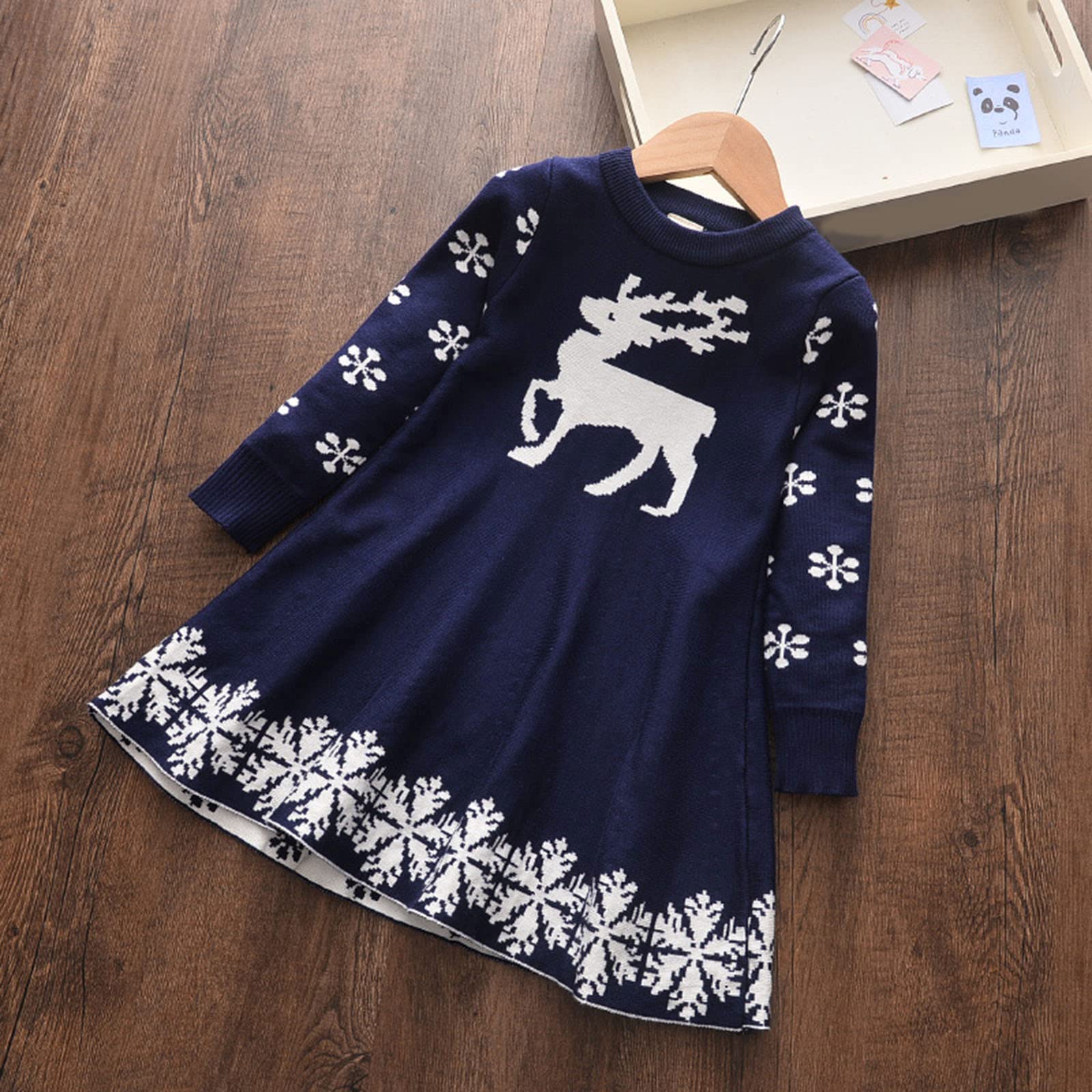 Amazon.com: Toddler Girls Children Winter Christmas Long Sleeve Deer  Snowflakes Sweater Dress Princess Little Girl (Blue, 2-3 Years) : Clothing,  Shoes & Jewelry