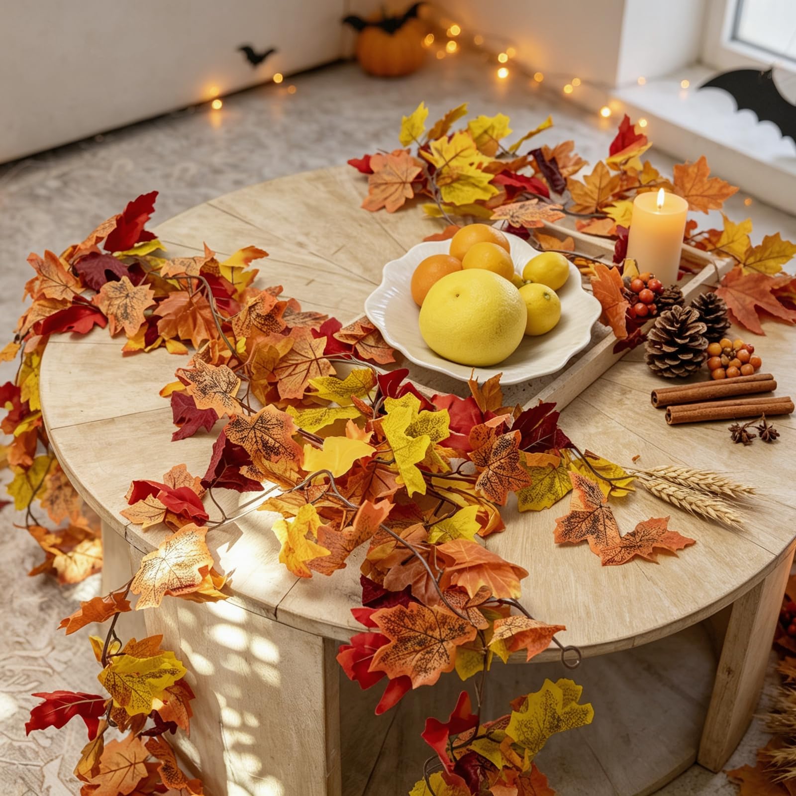 Fall Garland - 29.5ft Artificial Maple Leaves -5 Fall Garland - 29.5ft Artificial Maple Leaves -5