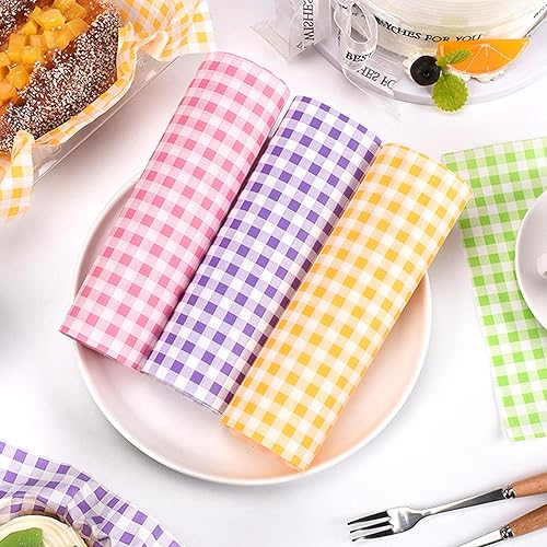 Miniatura 8 de 200 hojas de papel de comida a rayas blancas y negras, papel encerado seco para pan y sándwiches, forros de papel para canasta de alimentos de