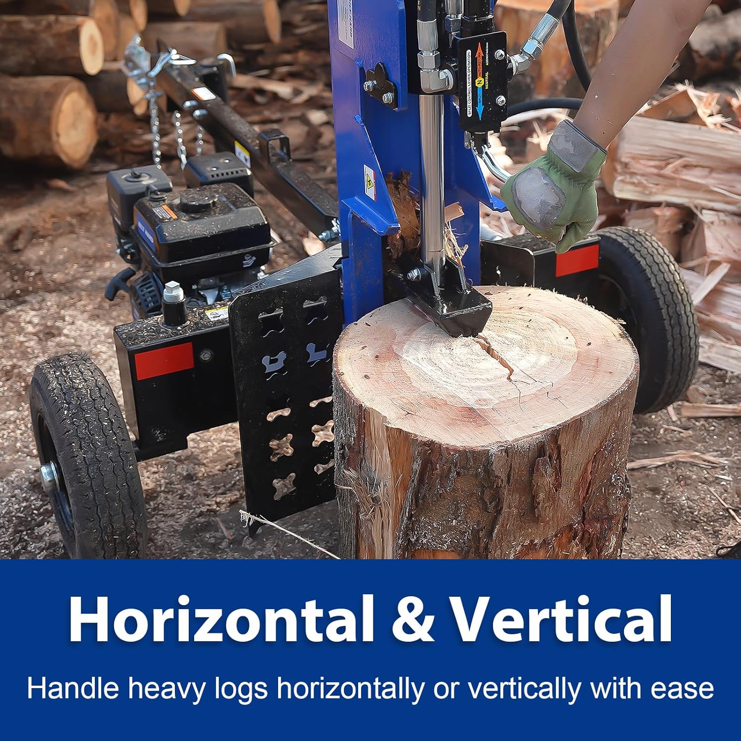 BILT HARD 25-Ton Log Splitter Horizontal and Vertical Operation