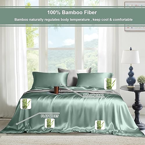 Vista 29 de Juego de sábanas de 4 piezas tamaño King - Cómodas sábanas transpirables y refrescantes - Sábanas de lujo para hotel - Bolsillos profundos de 16