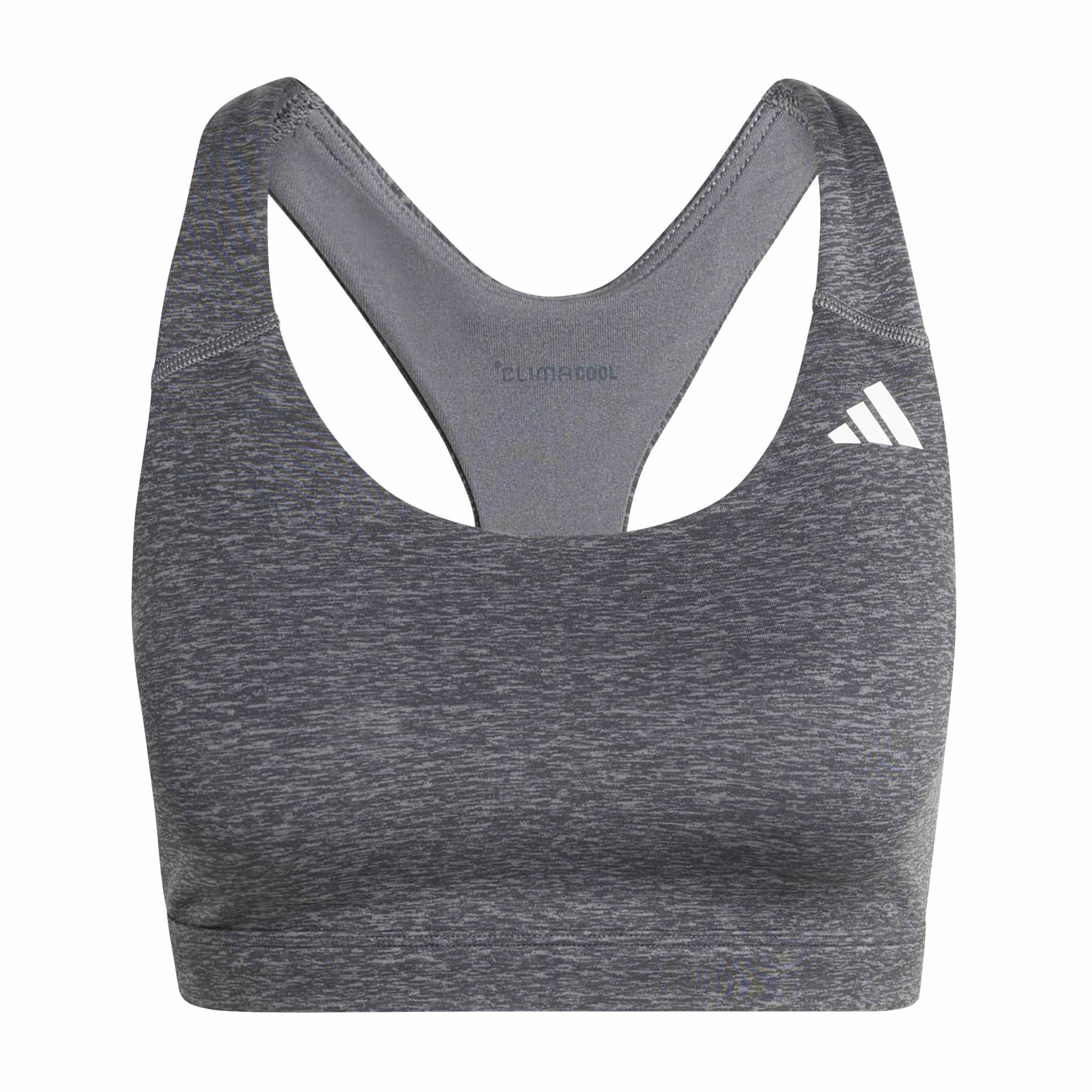 adidas Women's Optime Essentials Workout Heather Medium Support Bra, Grey Four Mel, S