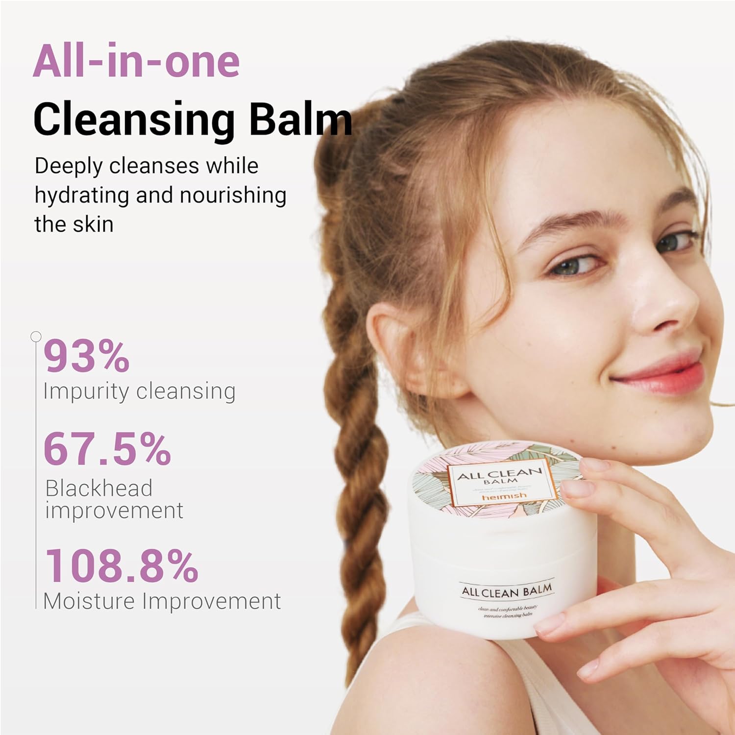 HEIMISH All Clean Balm 4.0fl.oz/120ml - Cleansing Balm, Waterproof Makeup Remover, Face Cleanser, Oil Based Cleanser, Korean Skincare with Natural Aroma Oil, Vegan, For All Skin Types - Image 2