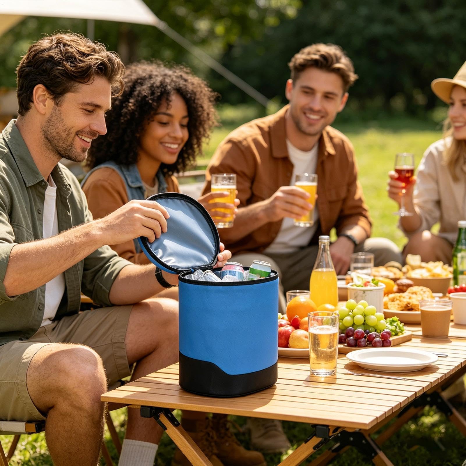 Borsa termica da viaggio – 26 x 22 x 27 cm, 12 l (set di due), borsa termica pieghevole impermeabile | borsa a tracolla portatile da picnic, contenitore per ghiaccio da spiaggia, contenitore per