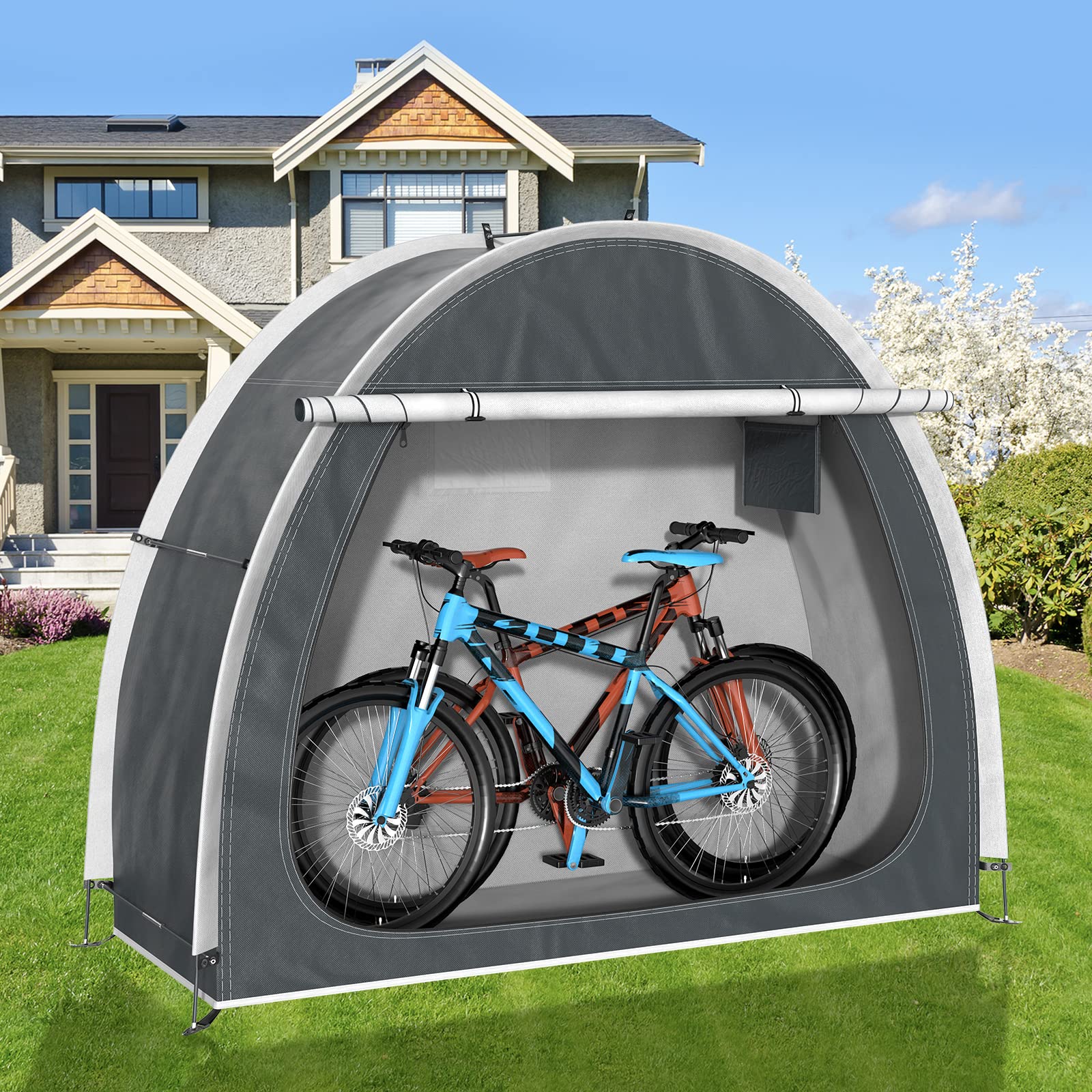 Amazon.co.jp: アウトドアバイクカバー収納シェッドテント、アウトドア