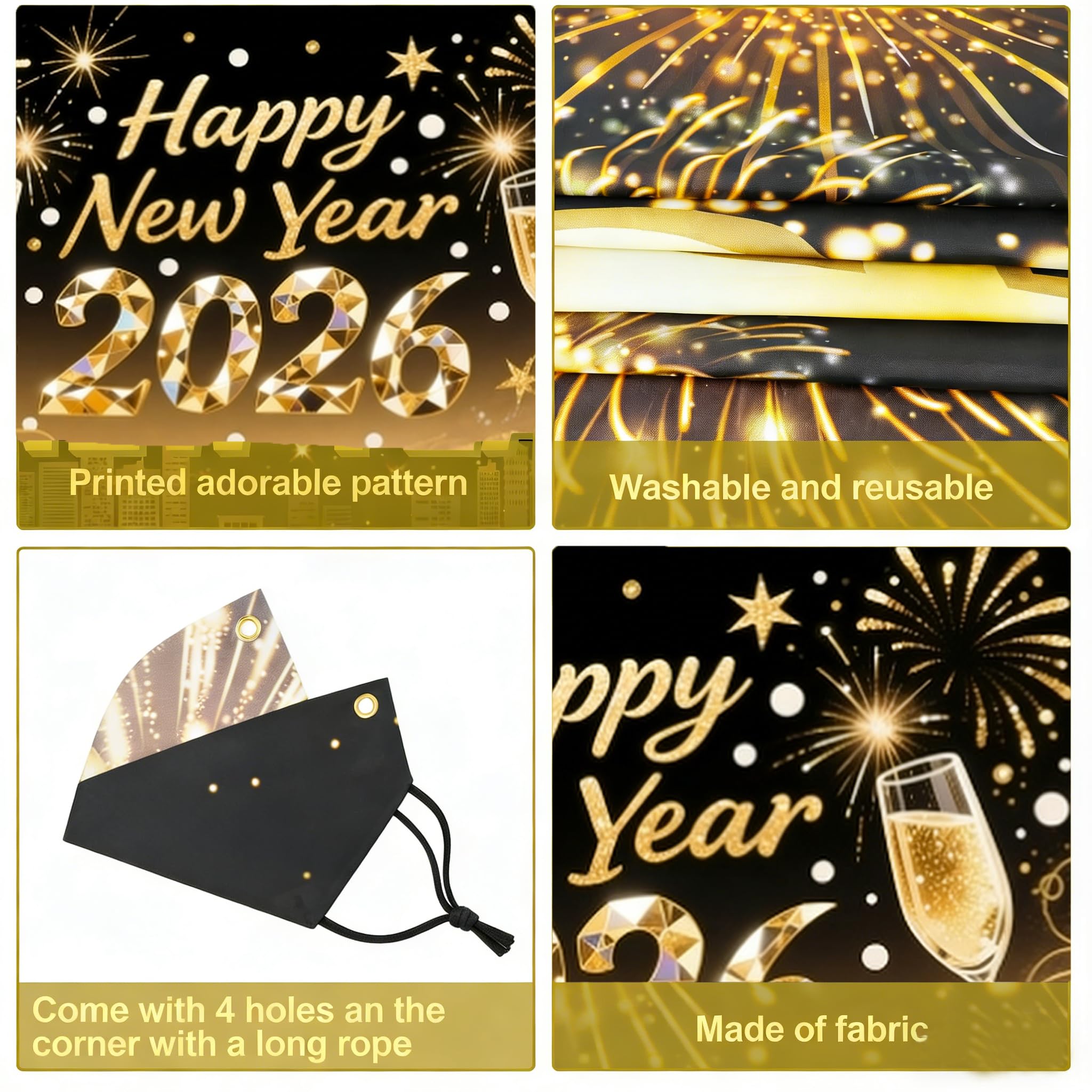 Posoto New Years Eve Decorations 2026 Banner - Image 3