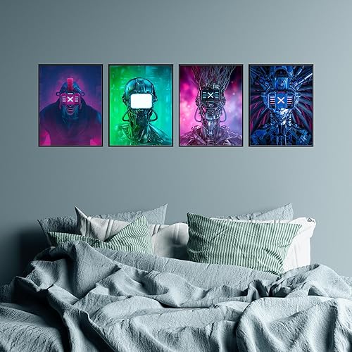 Miniatura 6 de Insire Cyberpunk Art - Decoración de habitación Cyberpunk, póster de Cyberpunk, arte de pared Cyberpunk, sin marco (8 x 10 pulgadas)