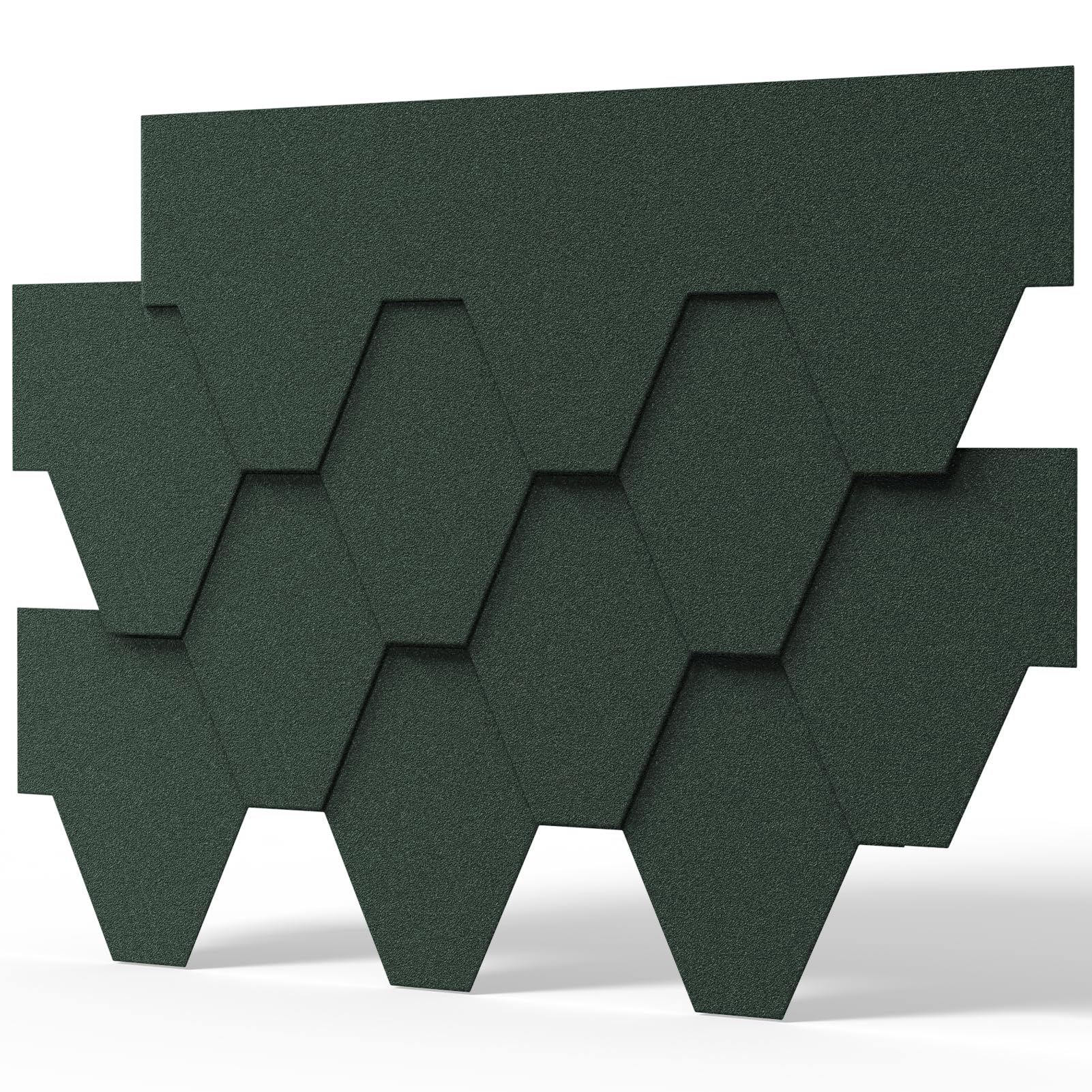INMOZATA 18 Pieces Roof Shingles, 2.61sqm Asphalt Roof Shingles Self-Adhesive Roofing Felt Tiles for Shed Roofs, Weather Resistant Heavy Duty Roofing Tiles, Polygon Roof Tiles (Green)